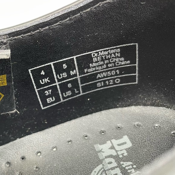 SOLD-NEW Dr Martens Bethan Black Platform Mary Jane Leather Shoes Women's Sz 6 - Picture 9 of 9